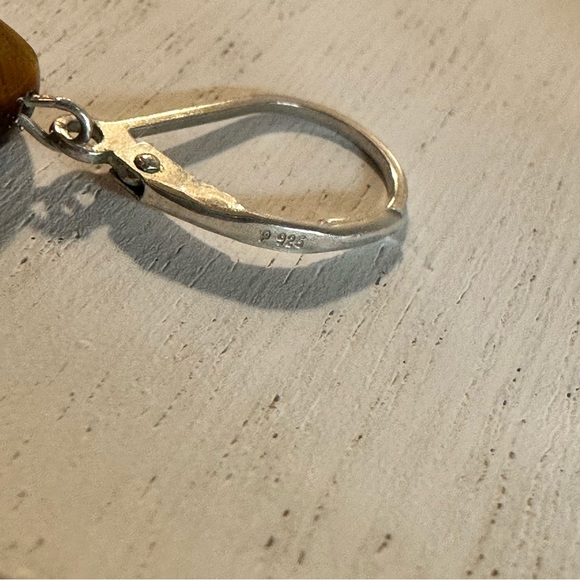 Tigers Eye Stone Sterling Silver 925 Necklace & Earring Matching Set - Picture 6 of 7